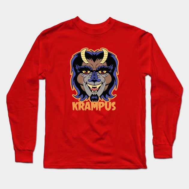 Krampus Long Sleeve T-Shirt by nearmintpress